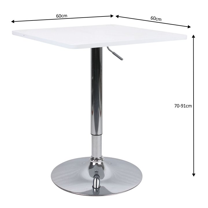 Barový stôl s nastaviteľnou výškou, biela, FLORIAN NEW - Tempo nábytek