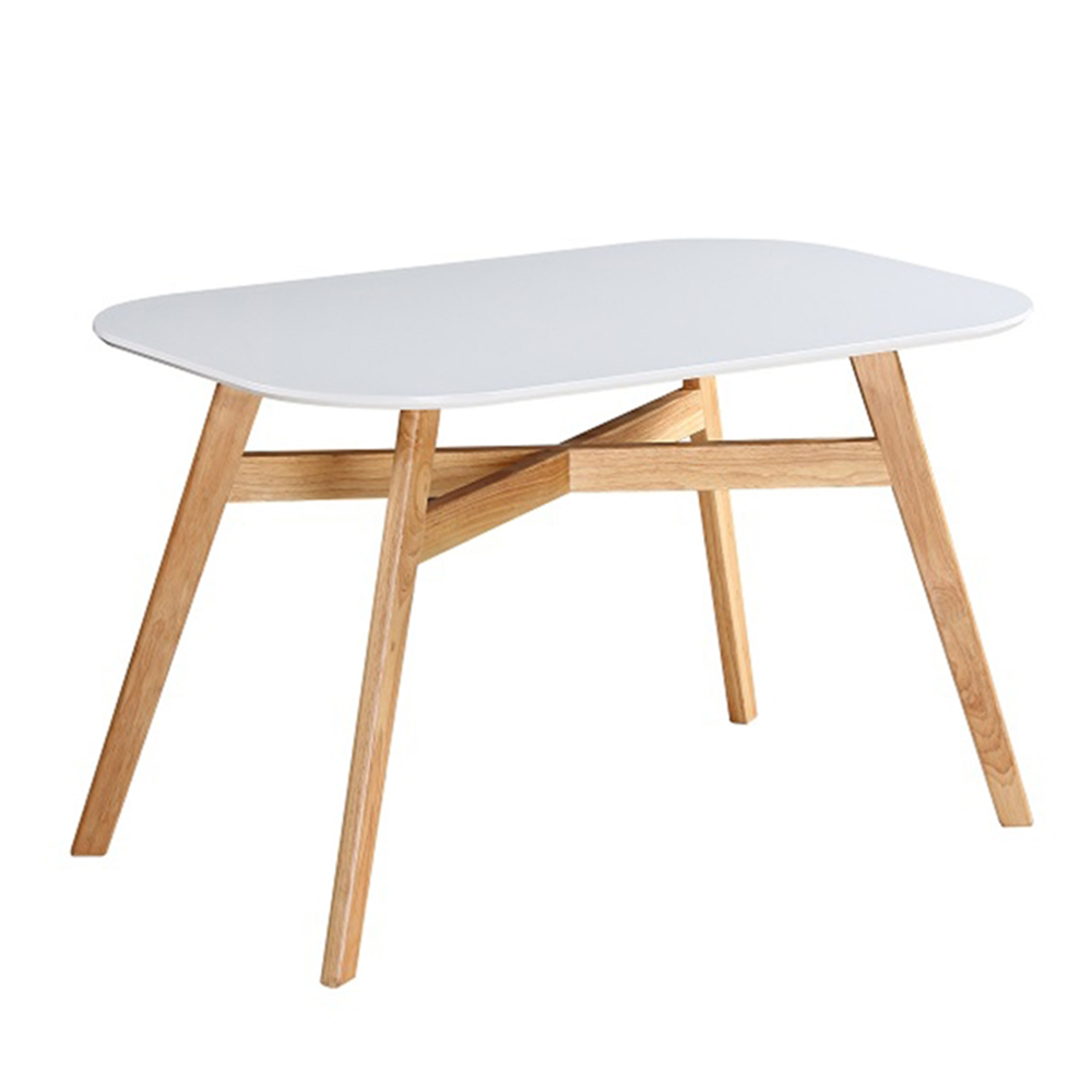 Jedálenský stôl, biela/prírodná, CYRUS NEW - Tempo nábytek