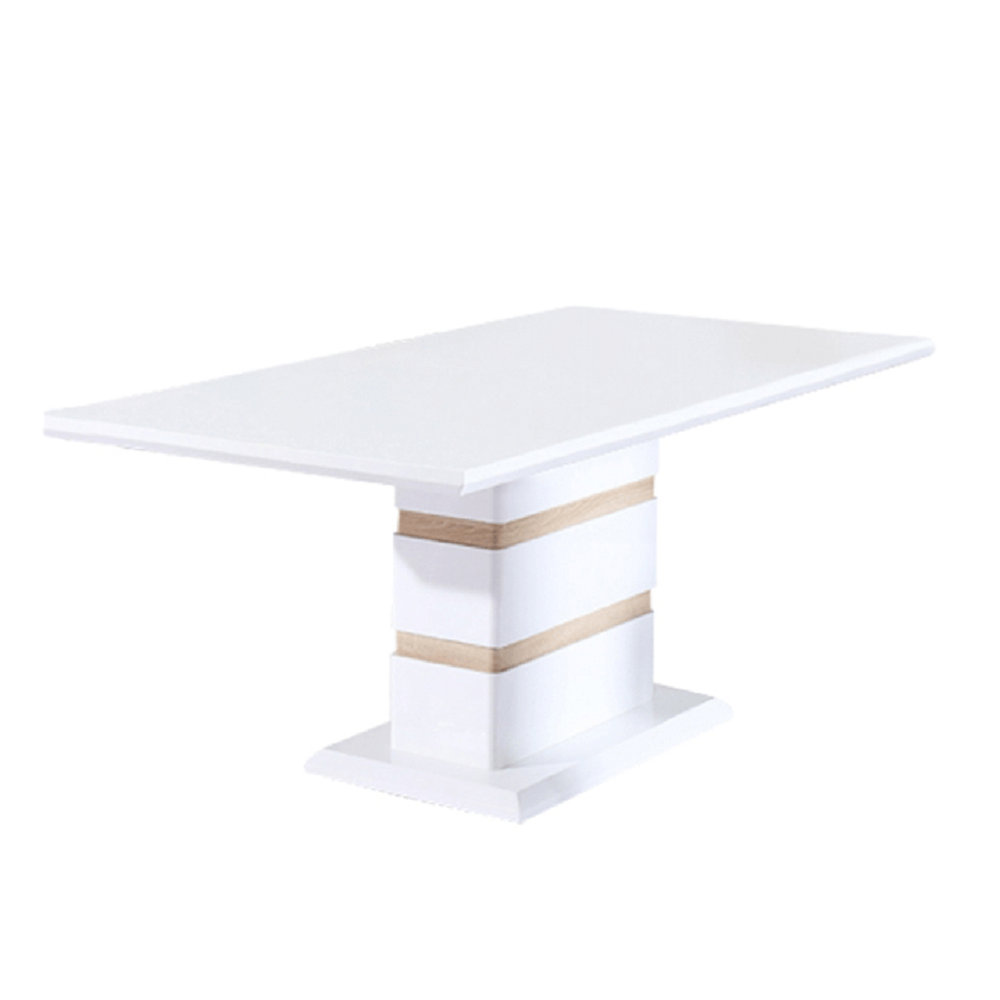 Jedálenský stôl, biela vysoký lesk HG, MADOS - Tempo nábytek