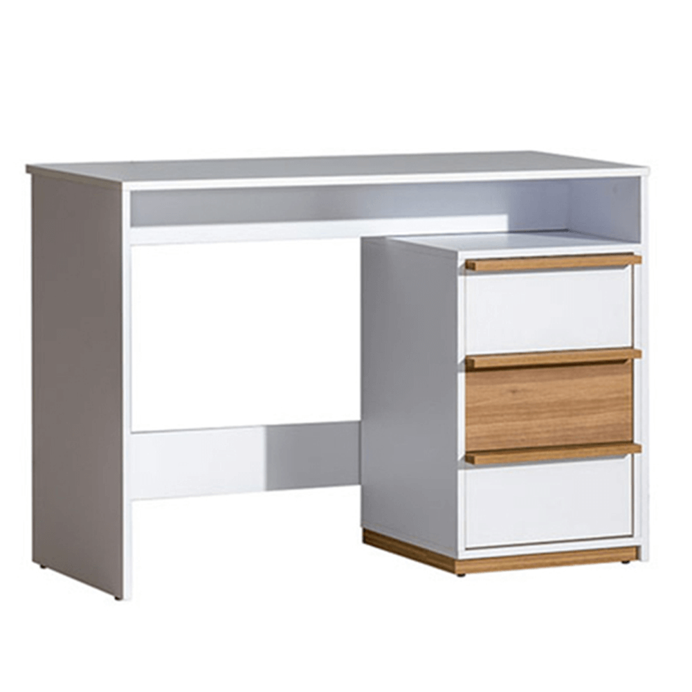 PC stôl, orech select/biela, KNOX E14 - Tempo nábytek