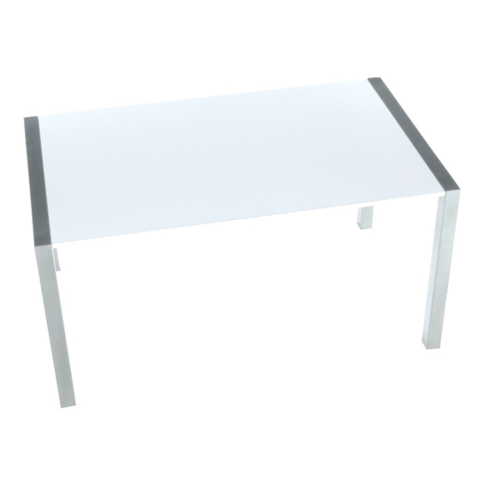 Jedálenský stôl, rozkladací, MDF/kov, biela extra vysoký lesk HG, 150-190-230x90 cm, DARO - Tempo nábytek