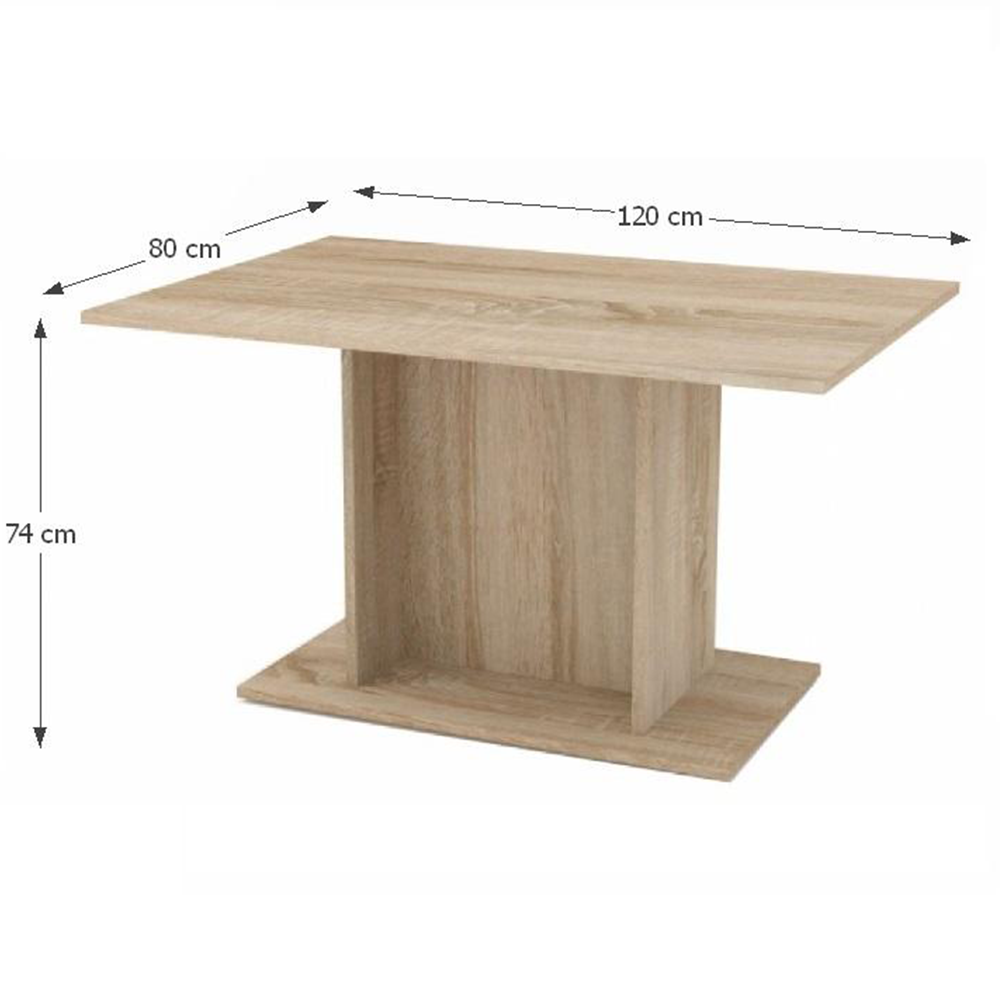 Jedálenský stôl, dub sonoma, 120x74 cm, MODERN - Tempo nábytek