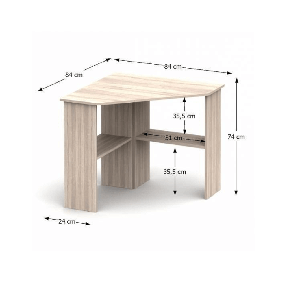 PC stôl, rohový, dub sonoma, RONY NEW - Tempo nábytek