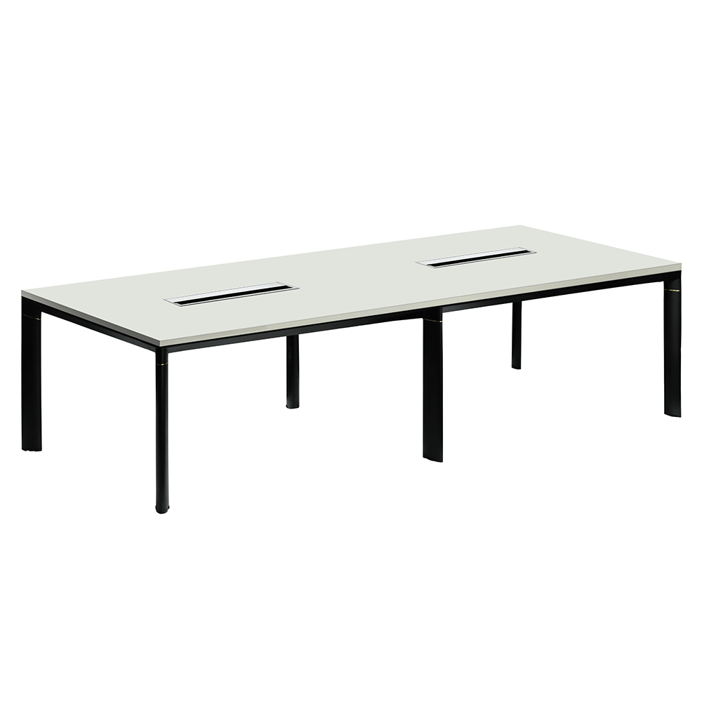 Rokovací stôl, biela/čierna, DALY - Tempo nábytek