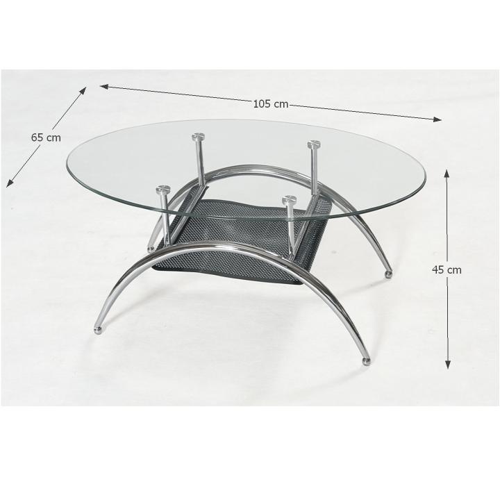 Konferenčný stolík, chróm/sklo, ANDRE - JONAS - Tempo nábytek