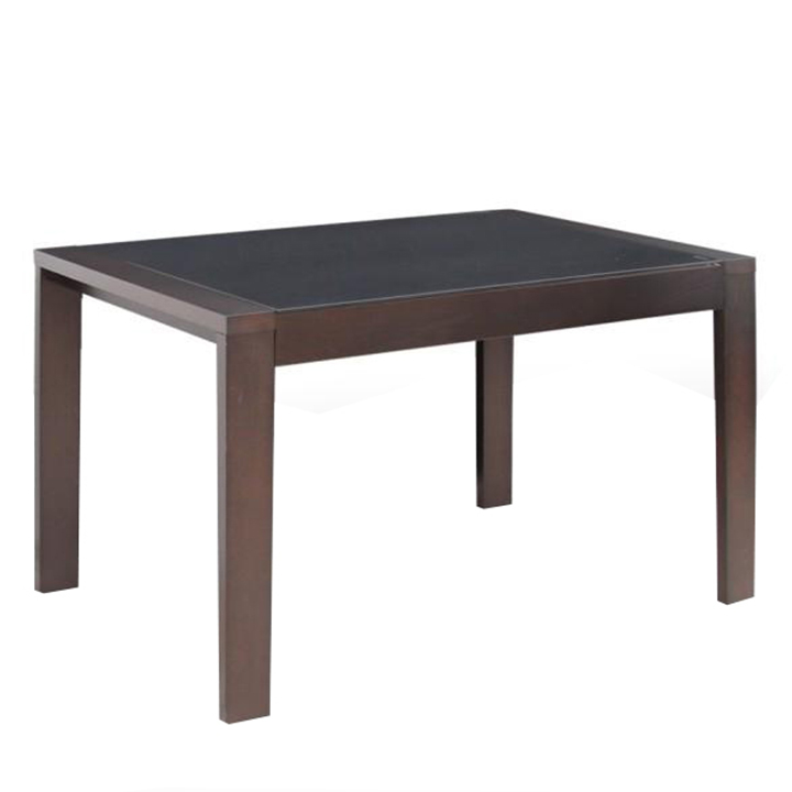 Jedálenský stôl, rozkladací, wenge/čierne sklo, JANADAN - Tempo nábytek